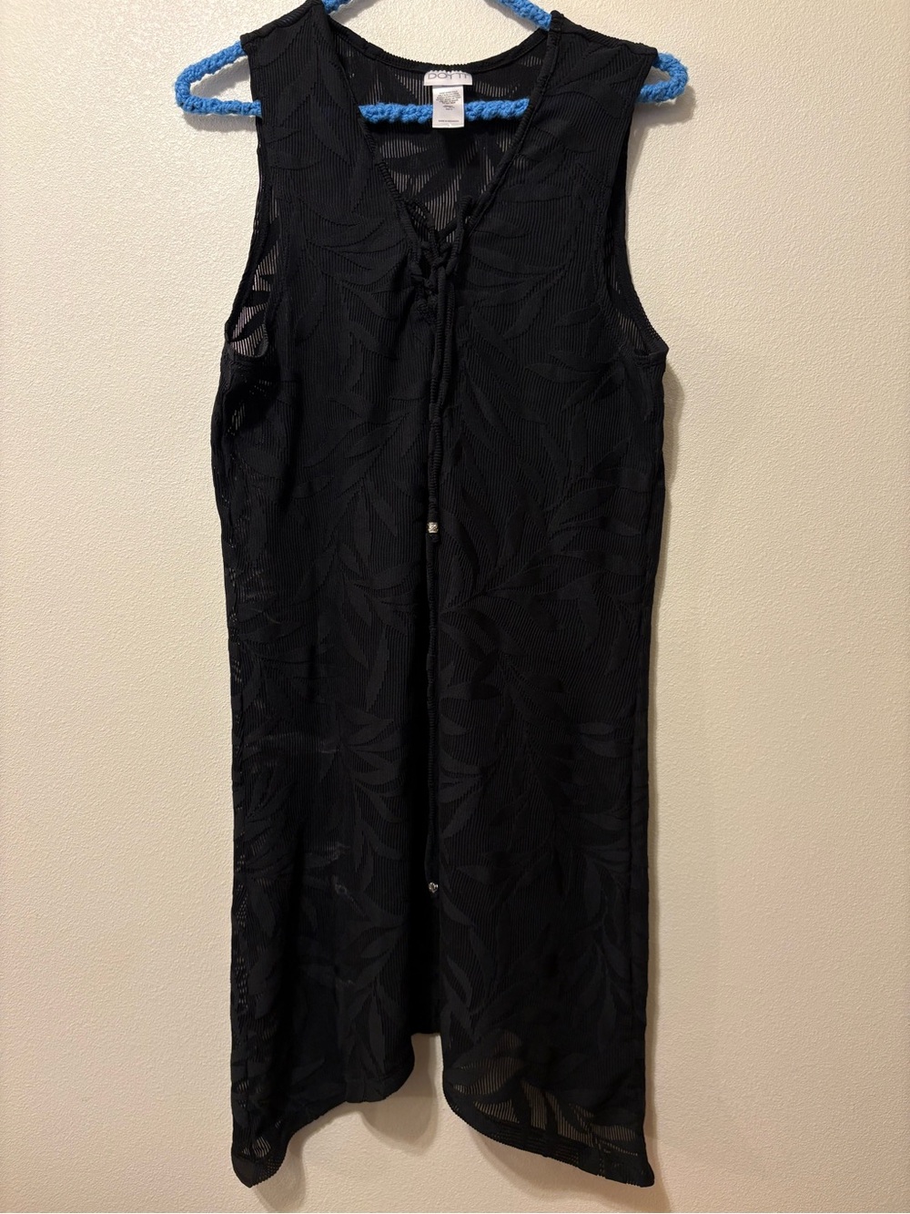 Black Sleeveless Sheer swimsuit coverup